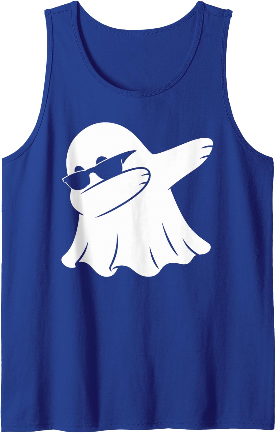 Boo Ghost Dabbing Cute Spooky Dab Dance Pose Sleeveless Tank Top - Royal Blue