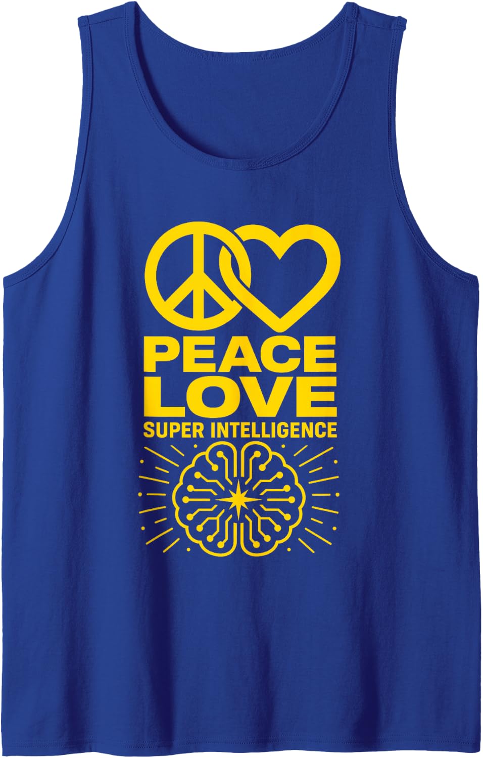 Peace Love Super Intelligence Ai Researcher Tech Conference Sleeveless Tank Top - Royal Blue
