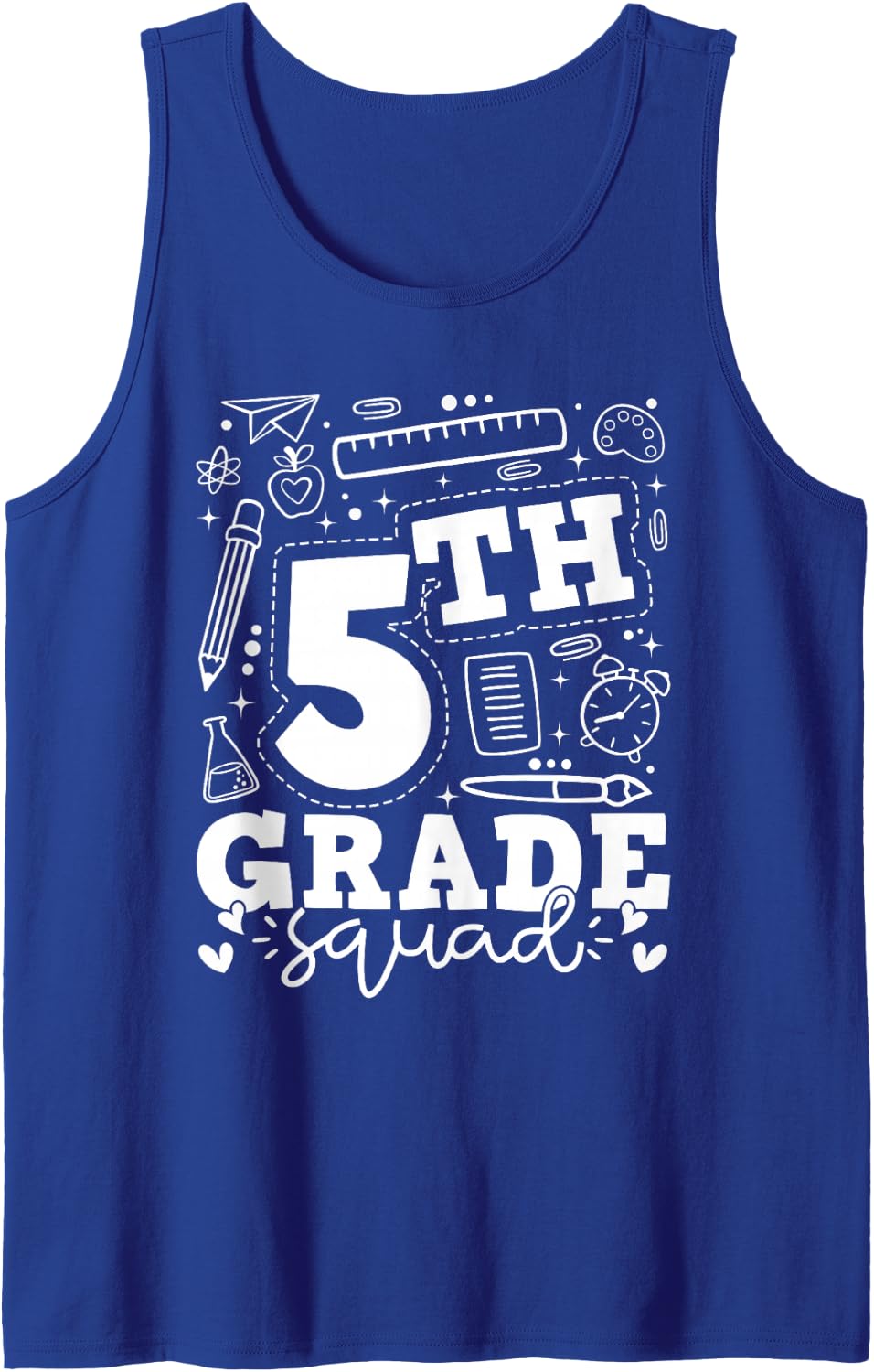 Back to School 5th Fifth Grade Squad Teacher Kid Sleeveless Tank Top - Royal Blue