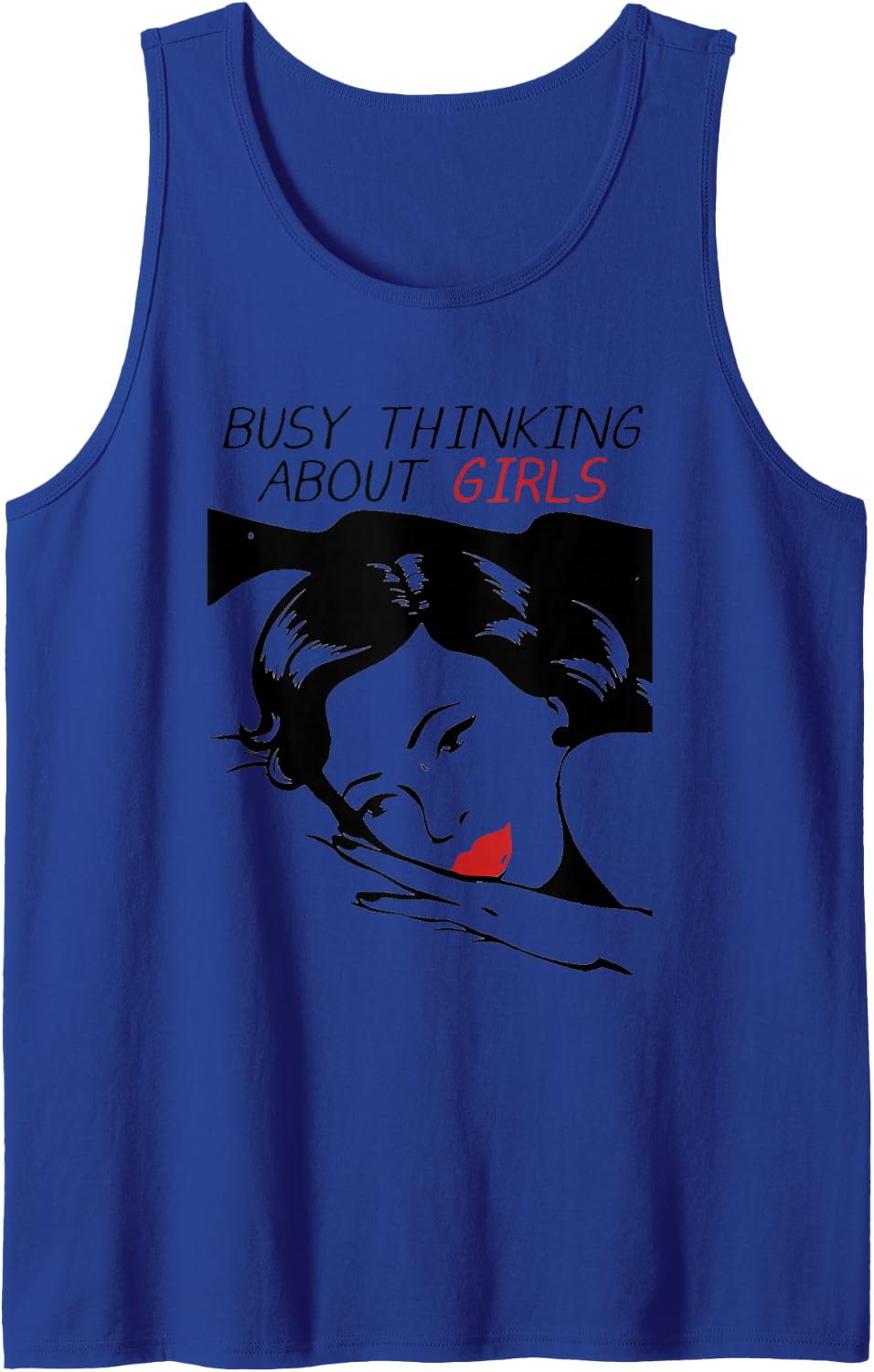 Busy Thinking About Girls Subtle Lesbian Pride WLW Queer Sleeveless Tank Top - Royal Blue