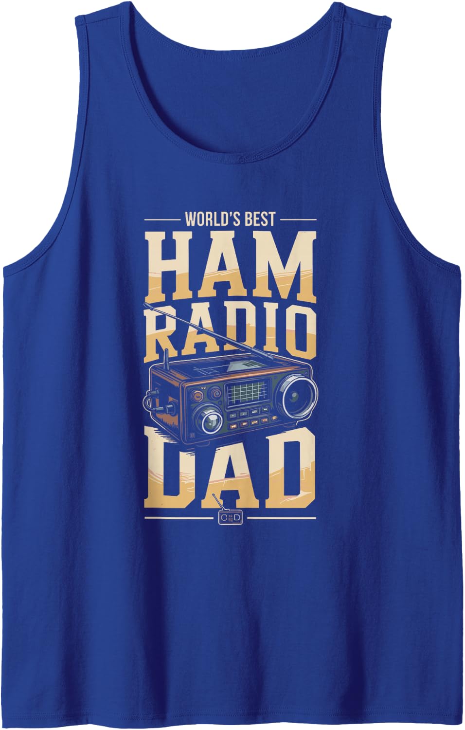 Men's World's Best Ham Radio Dad Sleeveless Tank Top - Royal Blue