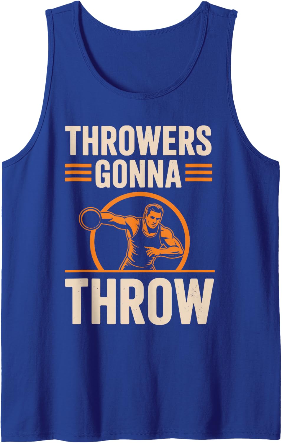 Discus Throwing Art for Men Women Athletics Discus Thrower Sleeveless Tank Top - Royal Blue