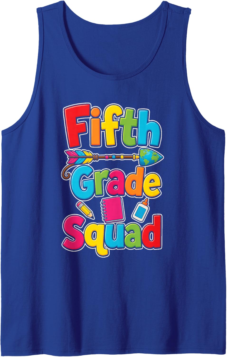 5th Grade Squad Fifth Grade First Day of School Sleeveless Tank Top - Royal Blue