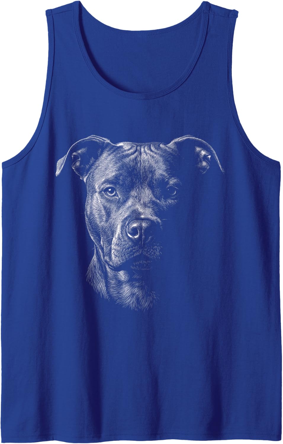 Pitbull Engraved Sleeveless Tank Top - Royal Blue
