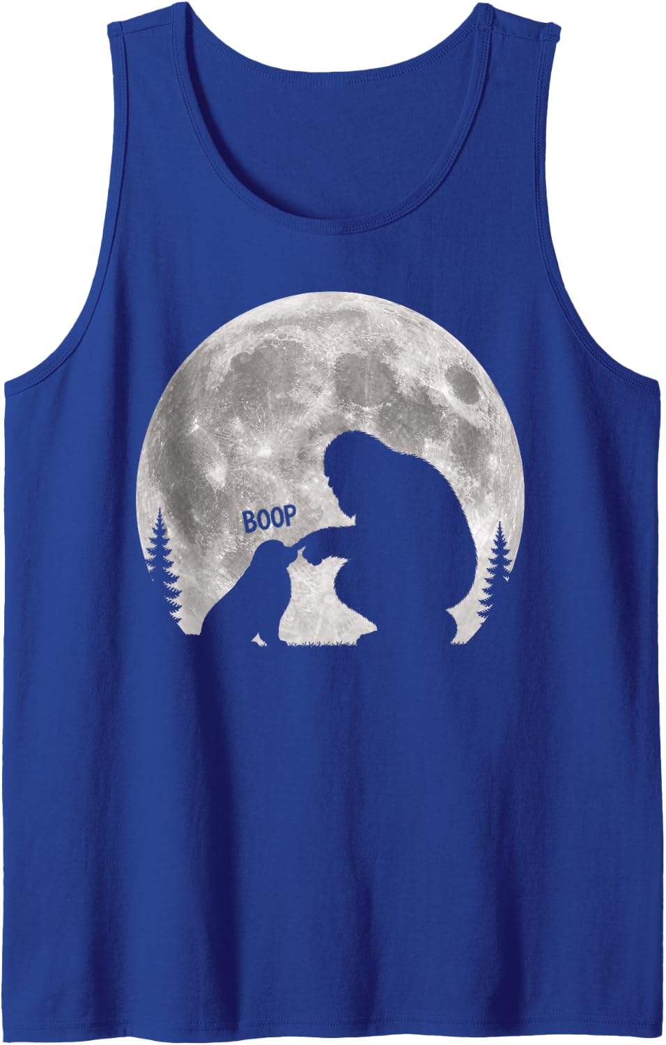 Bigfoot Boop Bernese Mountain Dog Nose Moon Sasquatch Tank Top - Royal Blue