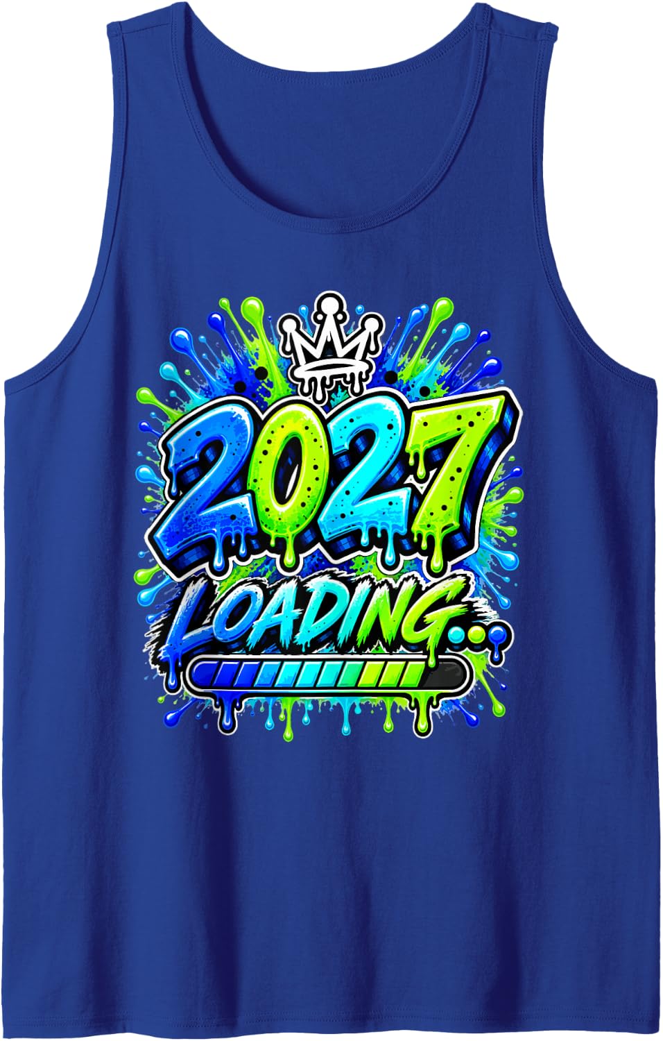 2027 Loading Colorful Graffiti New Year Design Tank Top - Royal Blue