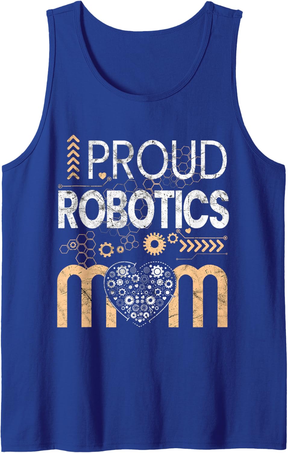 Proud Robotics Mom Vintage Lover Engineer Mama Stepmom Mummy Sleeveless Tank Top - Royal Blue