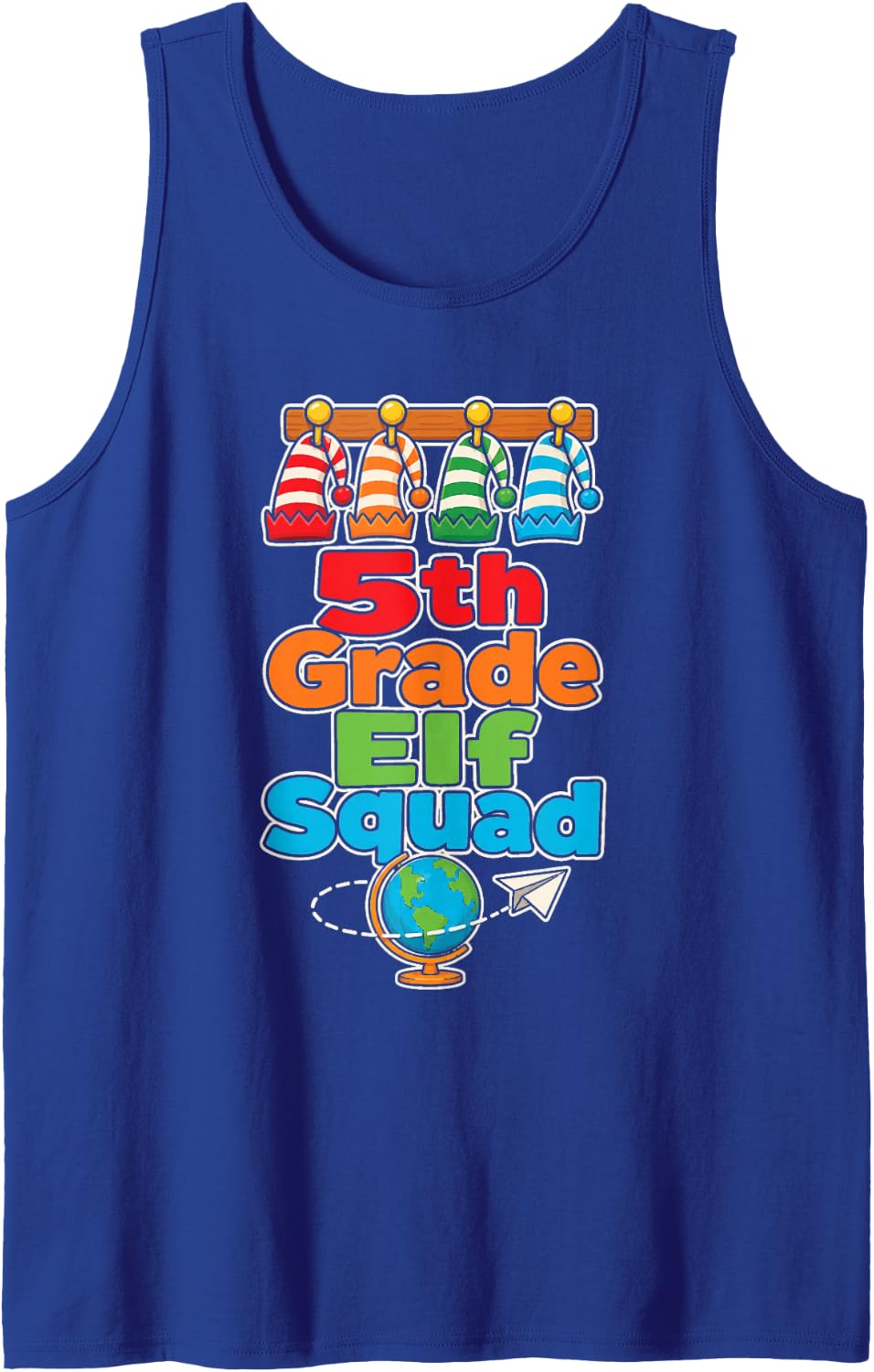 5th Grade Elf Squad Christmas School Kids Gift Sleeveless Tank Top - Royal Blue