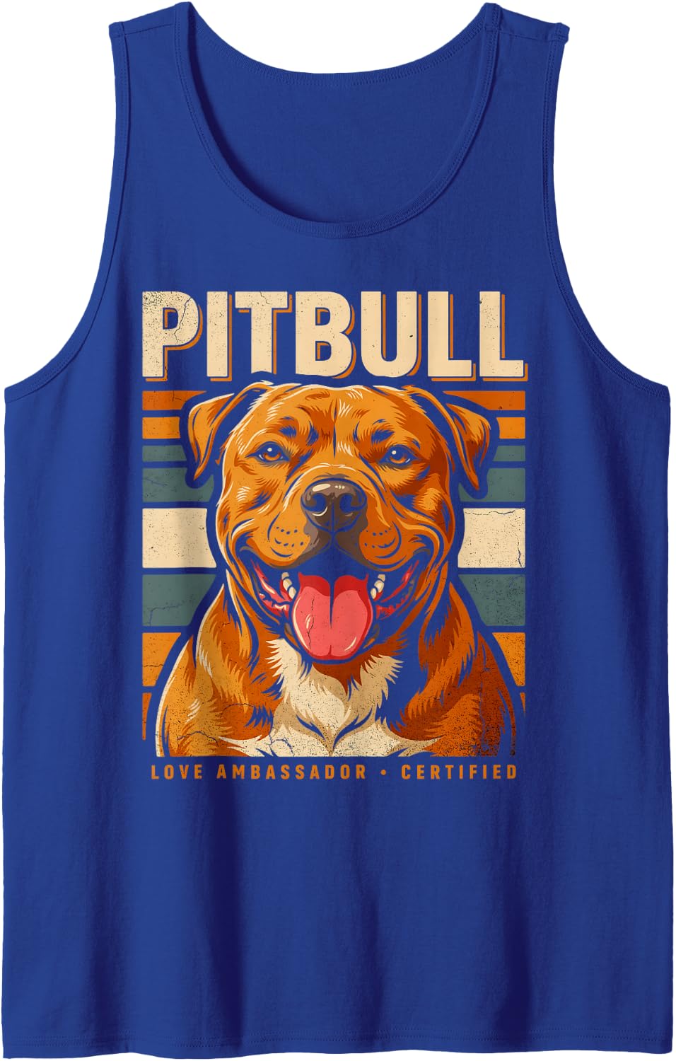 Pitbull Love Ambassador Certified Dog Lover Sleeveless Tank Top - Royal Blue