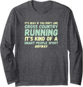 Funny Cross Country T-Shirt Long Sleeve - LS XC Running Tee - Adult Unisex Dark Heather Grey