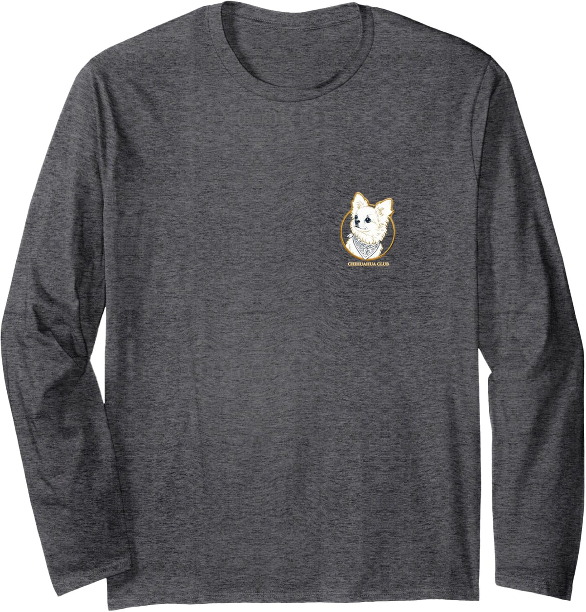 Chihuahua Club Vintage Emblem Long Sleeve T-Shirt - Adult Unisex Dark Heather Grey