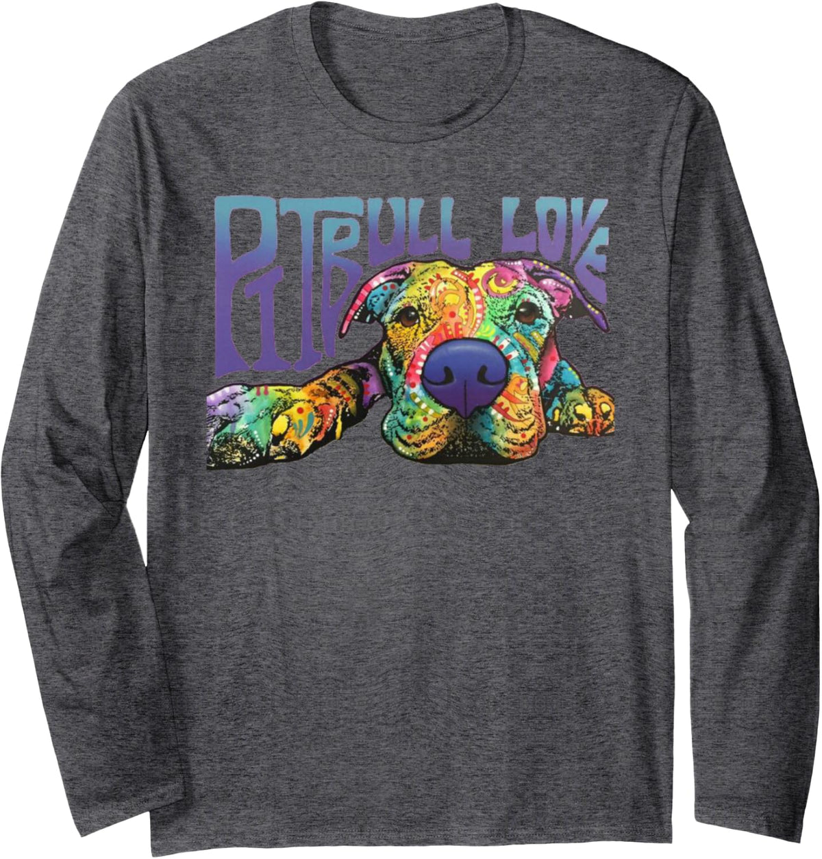 PitBull long sleeve shirts for Women & Men Long Sleeve T-Shirt - Adult Unisex Dark Heather Grey