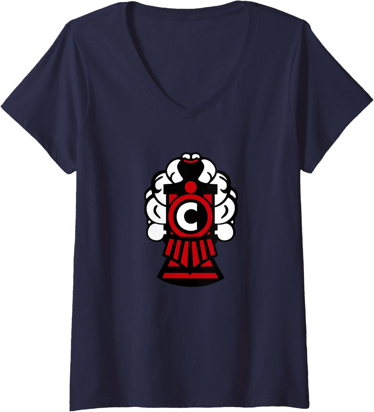 Women's Carlin Railroaders V-Neck T-Shirt - Navy Blue