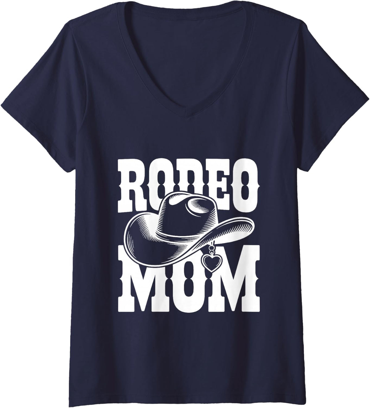 Women's Rodeo Mom V-Neck T-Shirt - Navy Blue