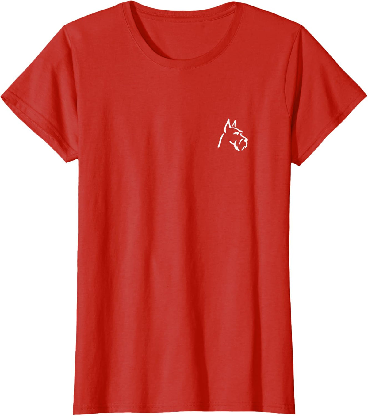 Giant Schnauzer Simple Minimalist Line Art T-Shirt - Red
