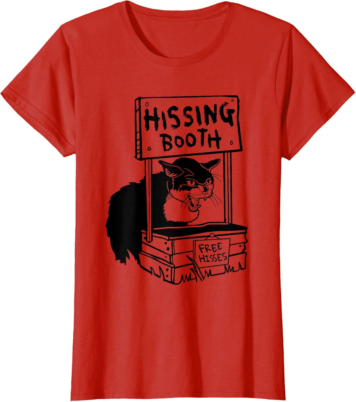 Funny Hissing Booth Furmom Furdad Kitten Kitty Cat Women Men T-Shirt - Red