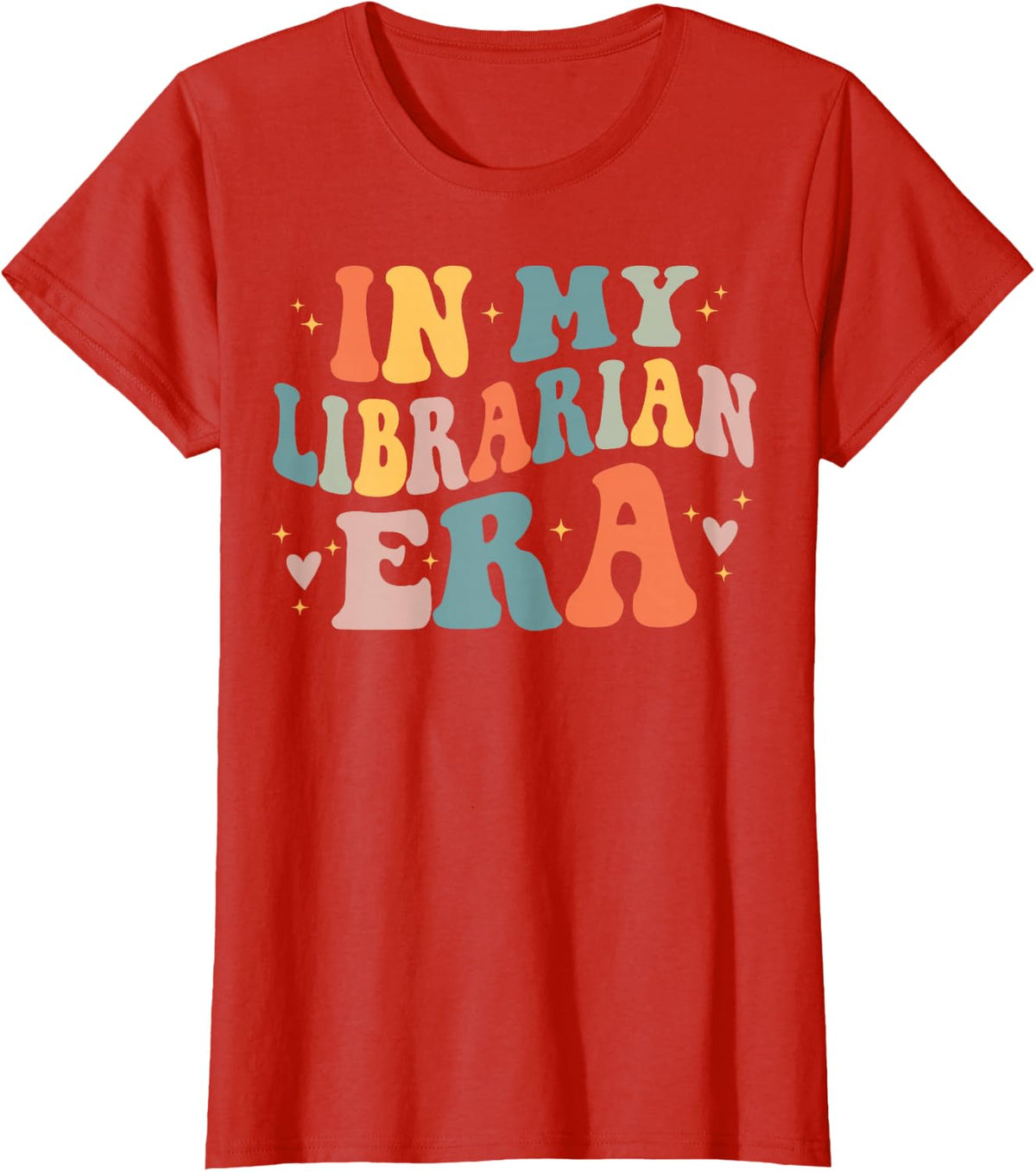 In My Librarian Era Funny Library Book Lover T-Shirt - Red