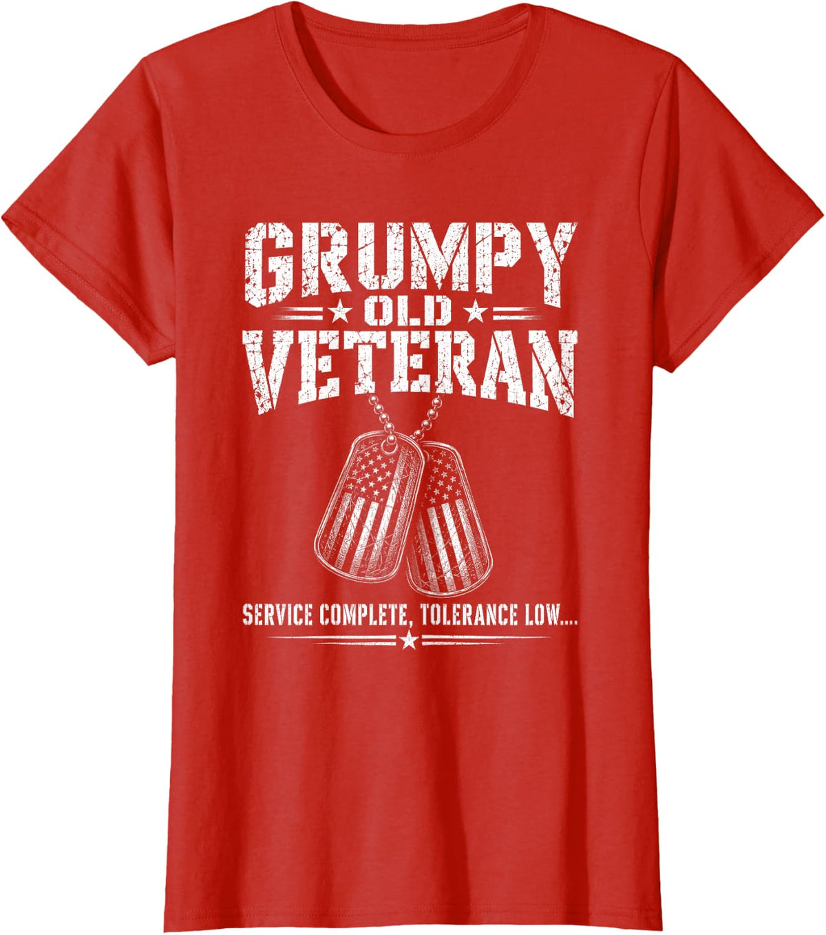 Funny Grumpy Old Veteran for Military Vets Service Complete T-Shirt - Red