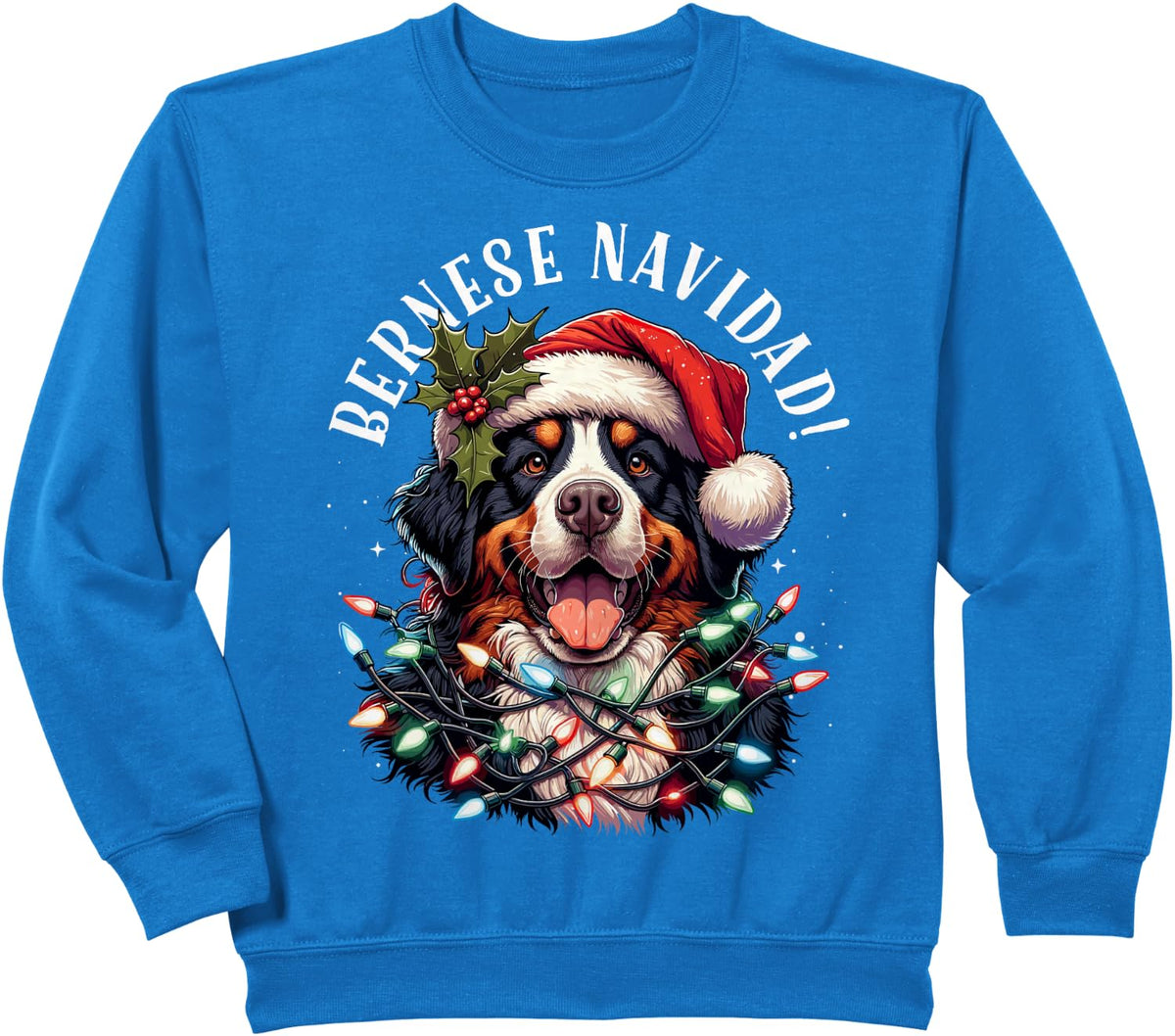 Bernese Mountain Dog Christmas Funny Bernese Navidad Berner Sweatshirt - Royal Blue