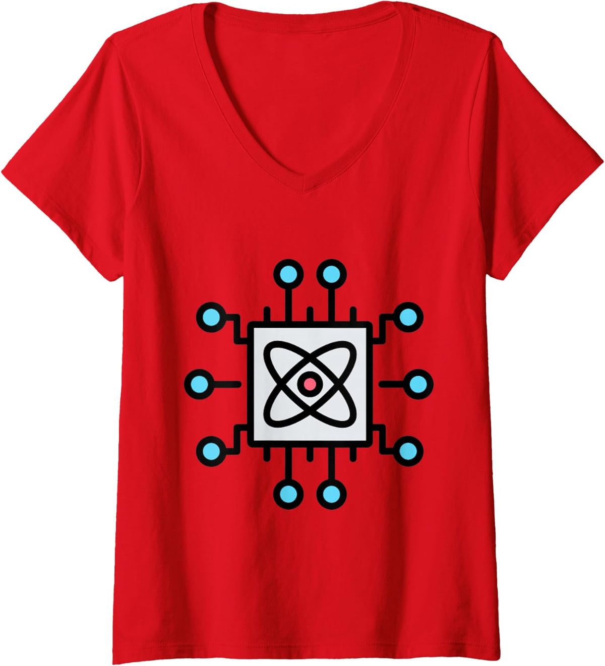 Women's Quantum Circuit Computation V-Neck T-Shirt - Red
