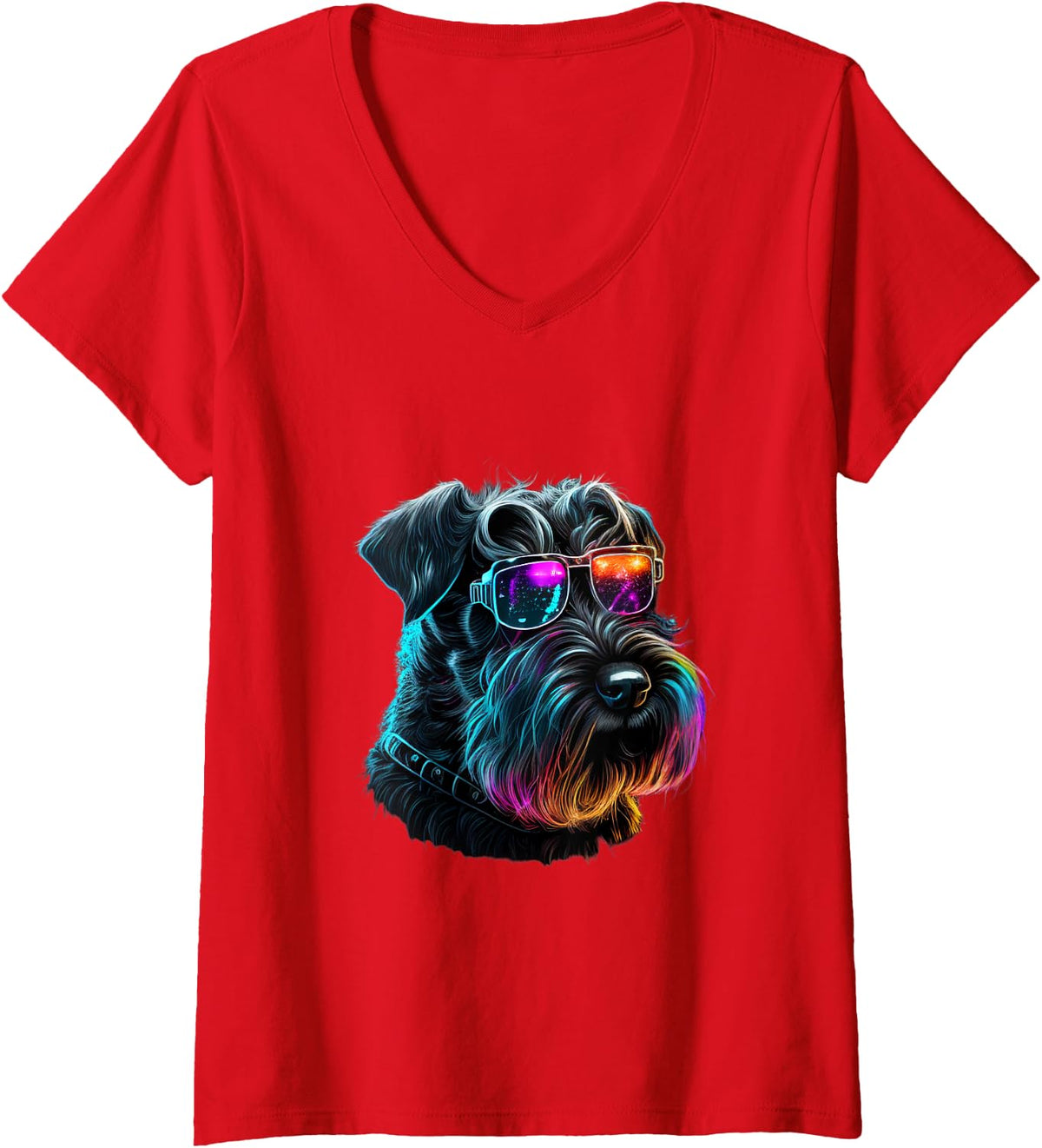 Womens Giant Schnauzer Dogs Giant Schnauzers V-Neck T-Shirt - Red