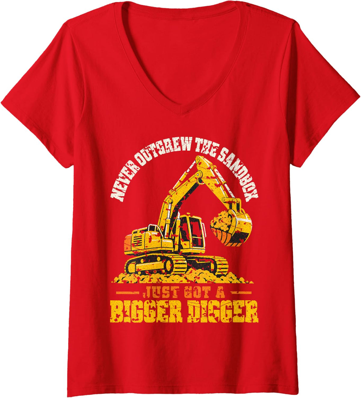 Women's Big Rig Truck Driver V-Neck T-Shirt - Red