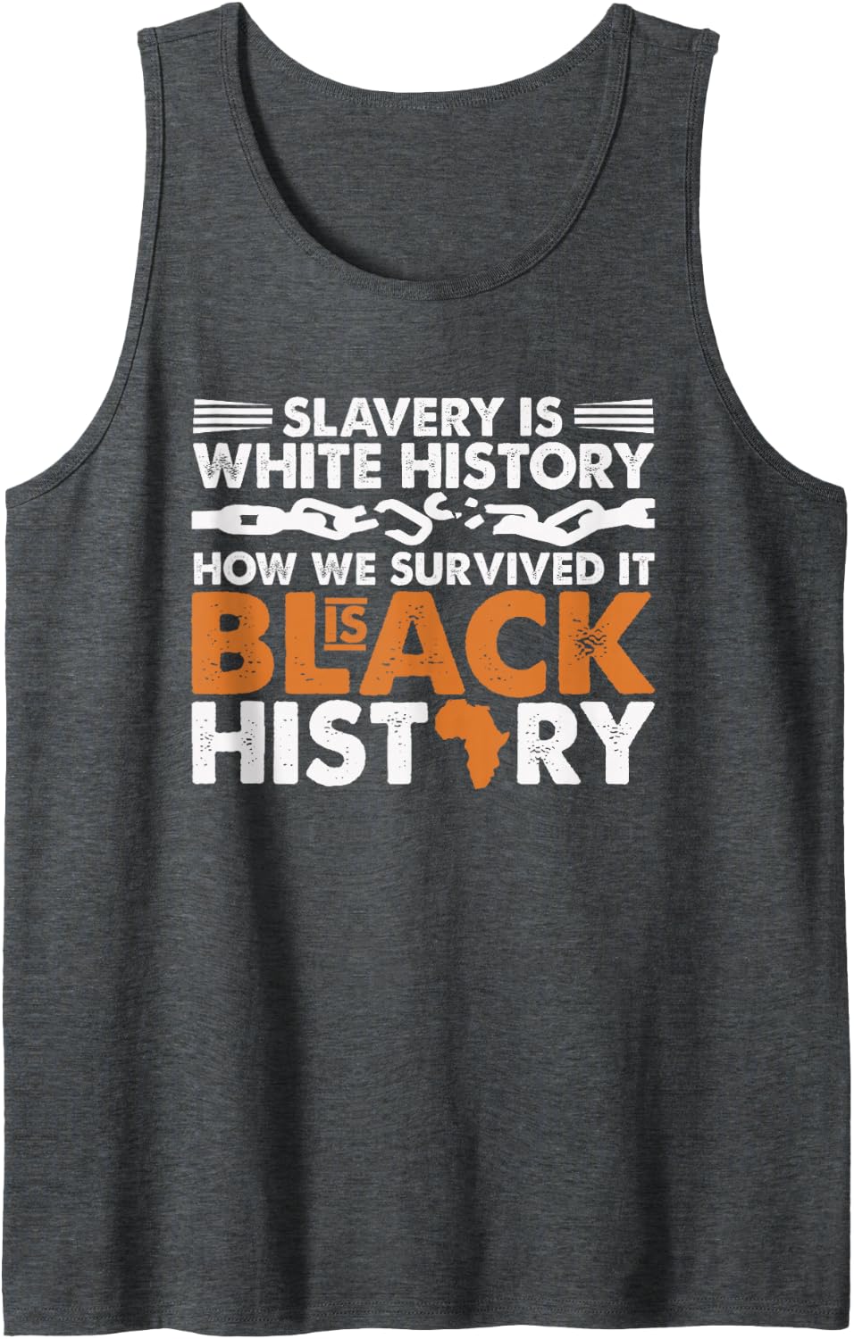 Slavery Is White History How We Survived Is Black History Tank Top - Dark Heather Grey
