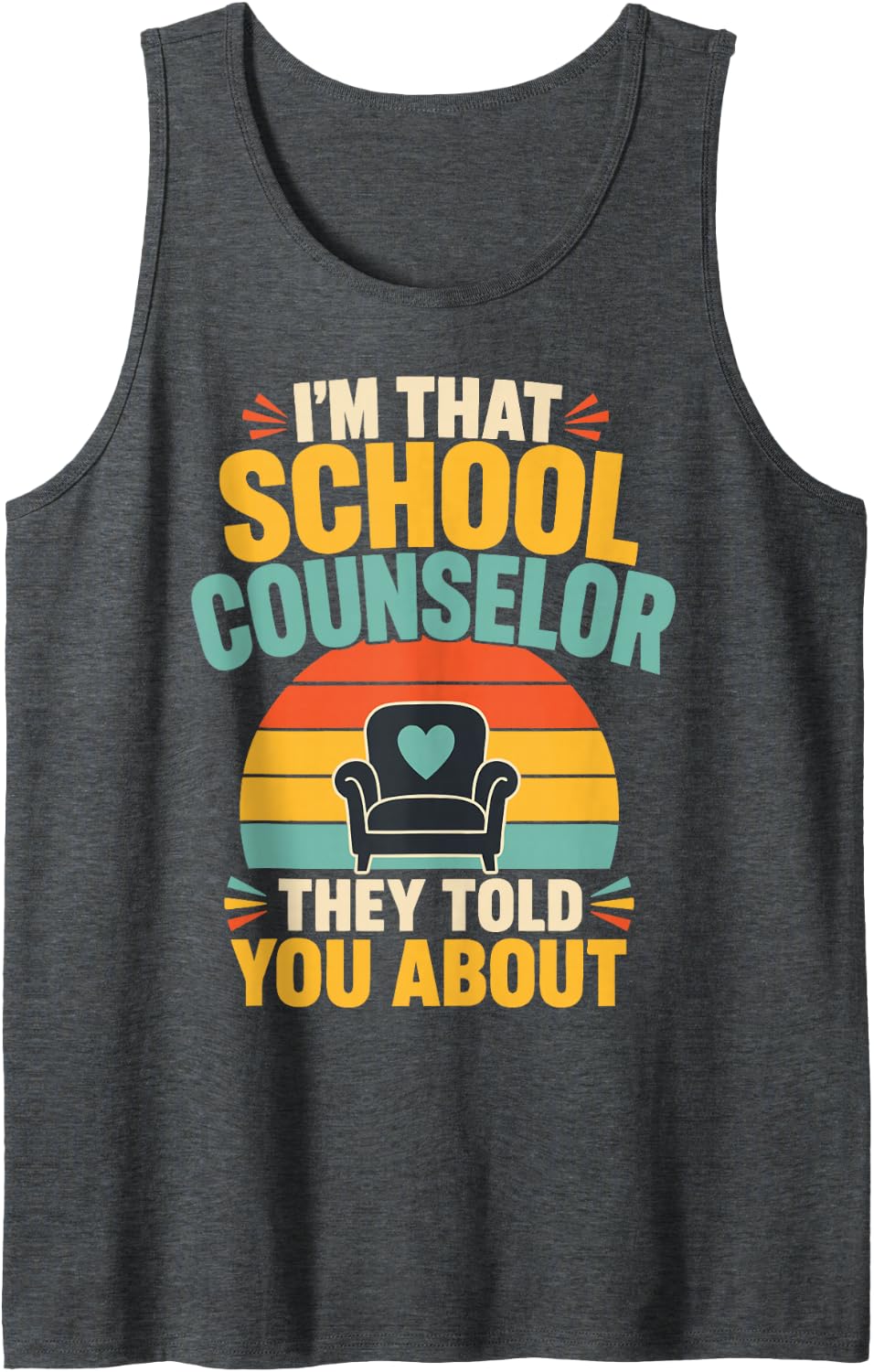 School Counselor Student Support Tank Top - Dark Heather Grey