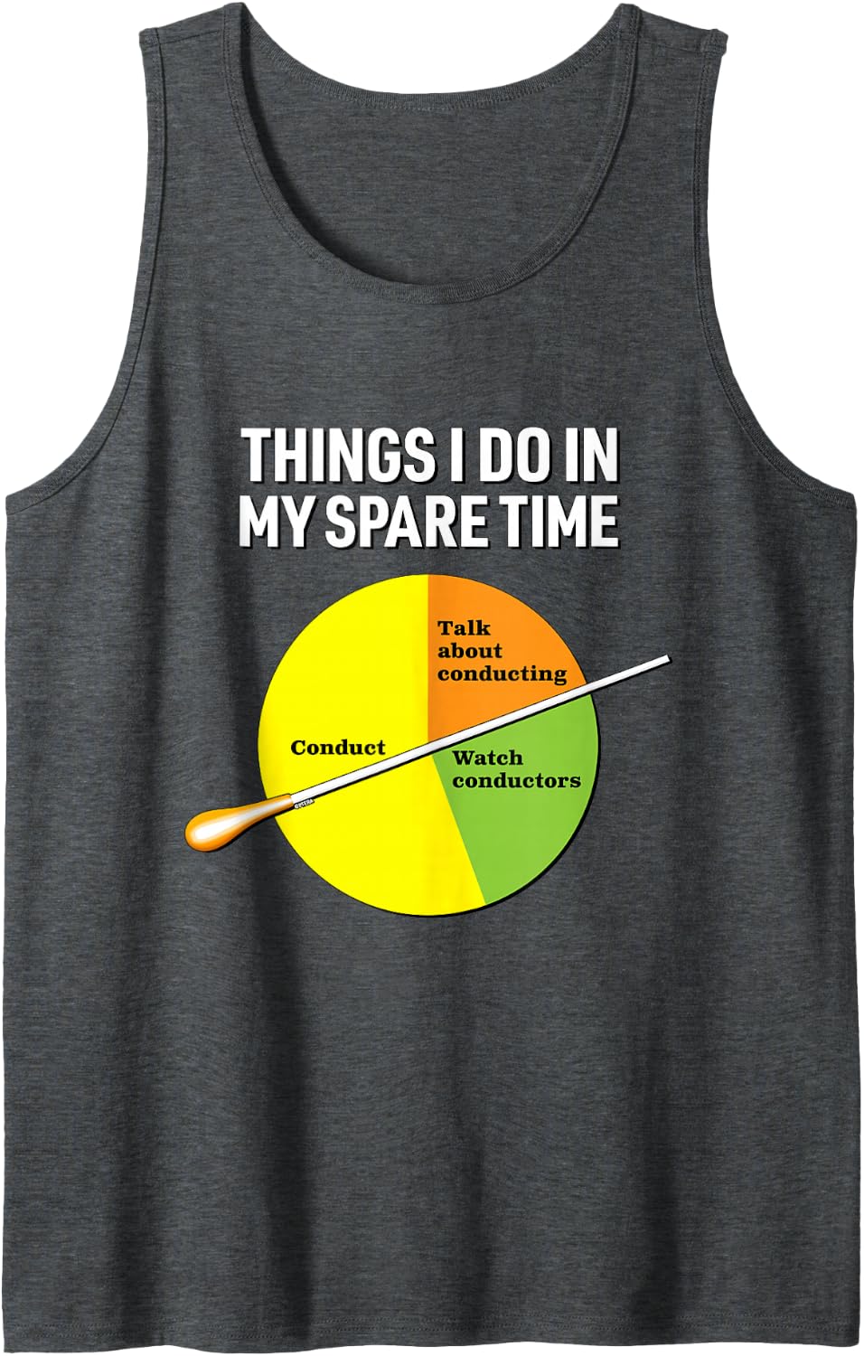 Funny Conducting Humour Awesome Conductor Spare Time Joke Sleeveless Tank Top - Dark Heather Grey