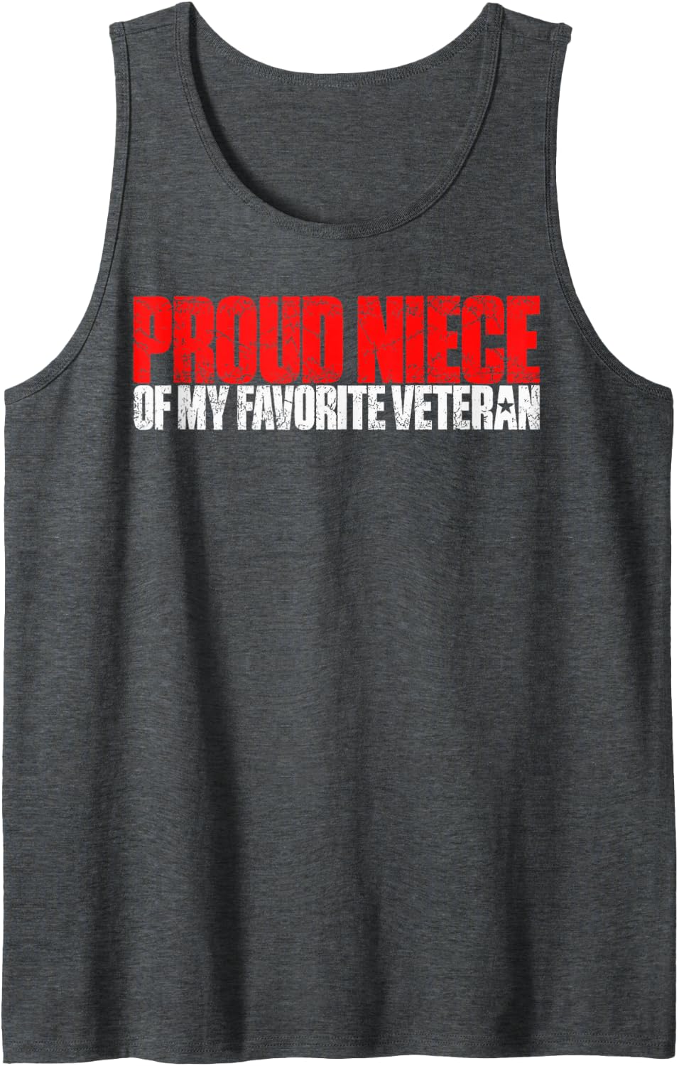 My Favorite Veteran is My Uncle Aunt Veterans Day Sleeveless Tank Top - Dark Heather Grey