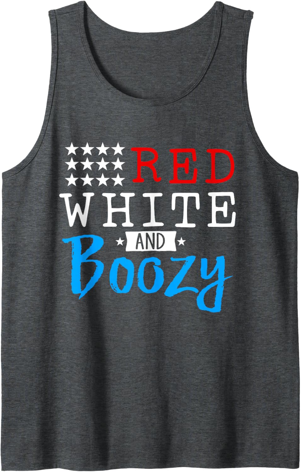 Red White and Boozy 4th of July Drinking Tank Top - Dark Heather Grey