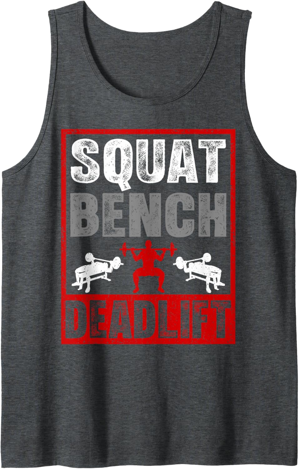 Squat Bench Deadlift Powerlifting Deadlifting Deadlift Sleeveless Tank Top - Dark Heather Grey