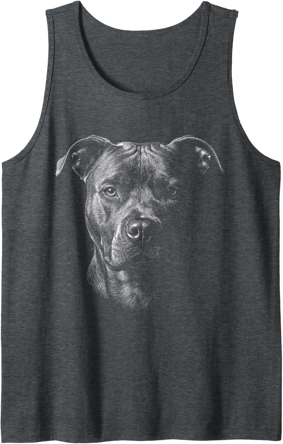 Pitbull Engraved Sleeveless Tank Top - Dark Heather Grey
