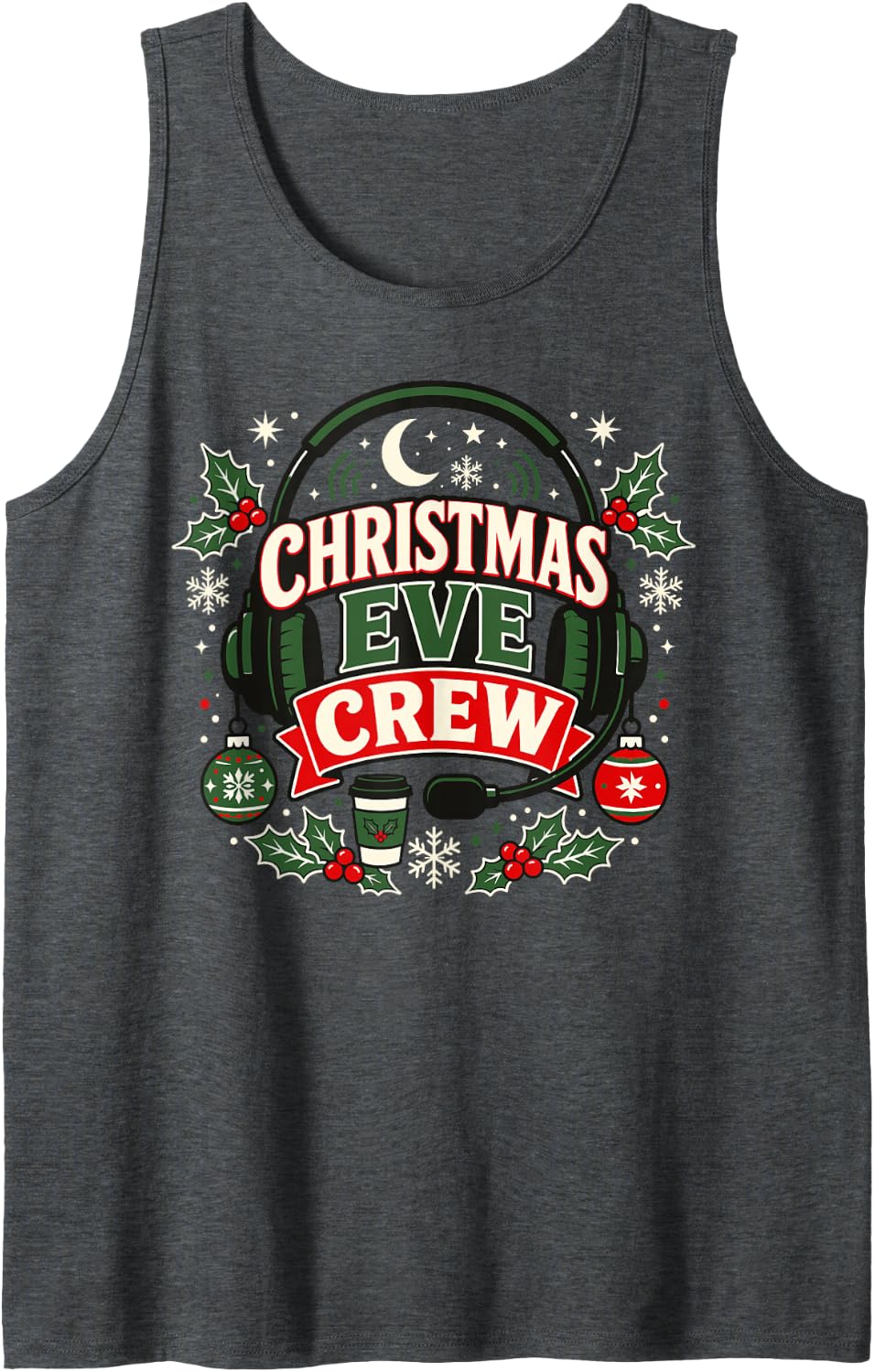 911 Dispatcher Christmas Crew Gifts for Thin Gold Line Sleeveless Tank Top - Dark Heather Grey