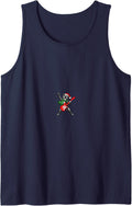 Vintage Pitbull Rock Playing Guitar Funny Christmas Sleeveless Tank Top - Navy Blue