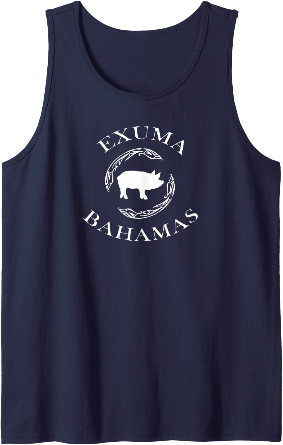 Swimming Pigs Of The Exumas, Bahamas Vacation Souvenir Tank Top - Navy Blue