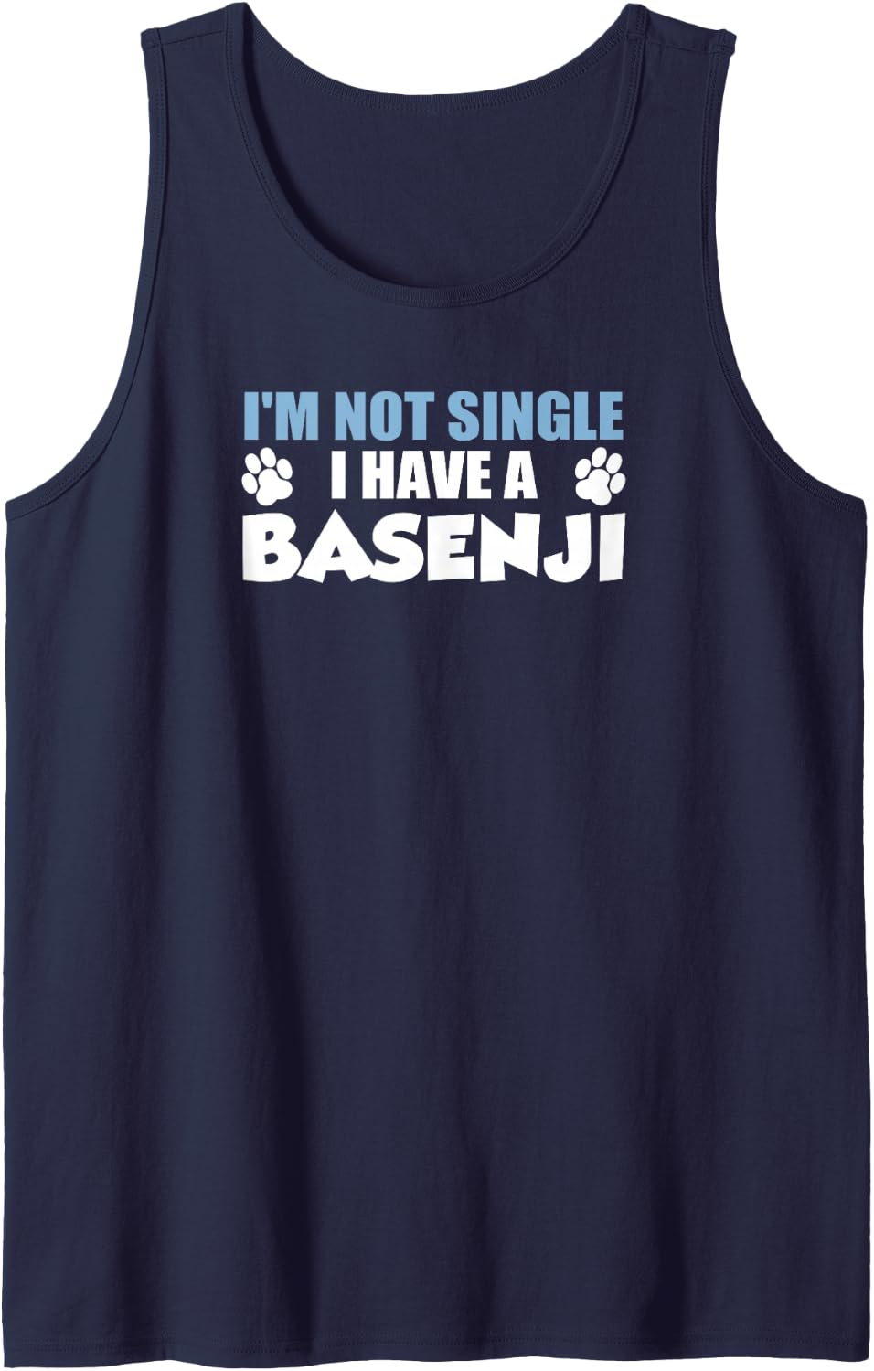 I'm Not Single I Have A Basenji Pet Dog Owner Sleeveless Tank Top - Navy Blue
