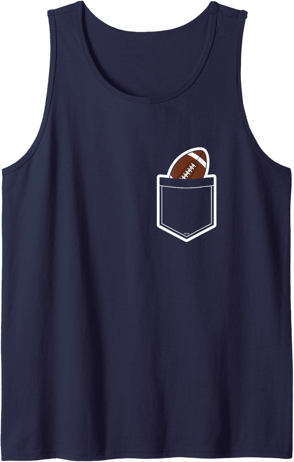 Funny Cute American Football Out of Chest Pocket Sleeveless Tank Top - Navy Blue