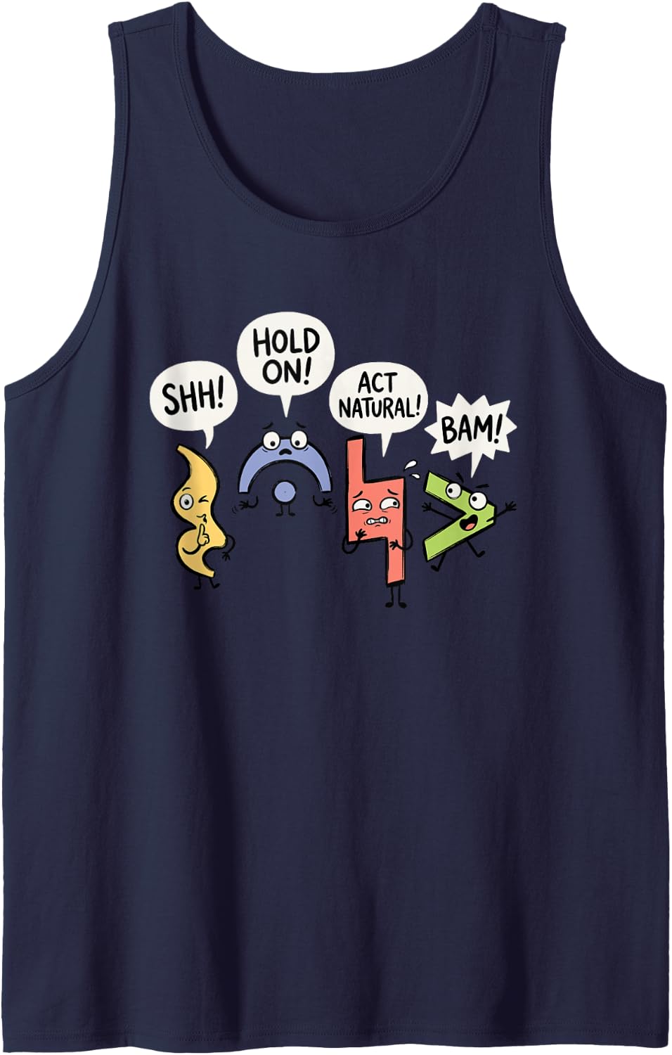 Funny Music Pun Sleeveless Tank Top - Navy Blue