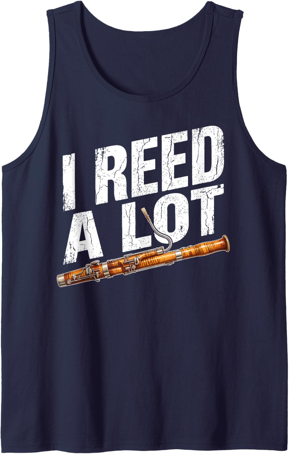 I Reed A Lot Funny Bassoon Player Double Reed Musician Sleeveless Tank Top - Navy Blue