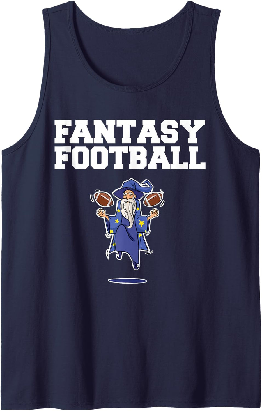 Fantasy Football Wizard Sleeveless Tank Top - Navy Blue