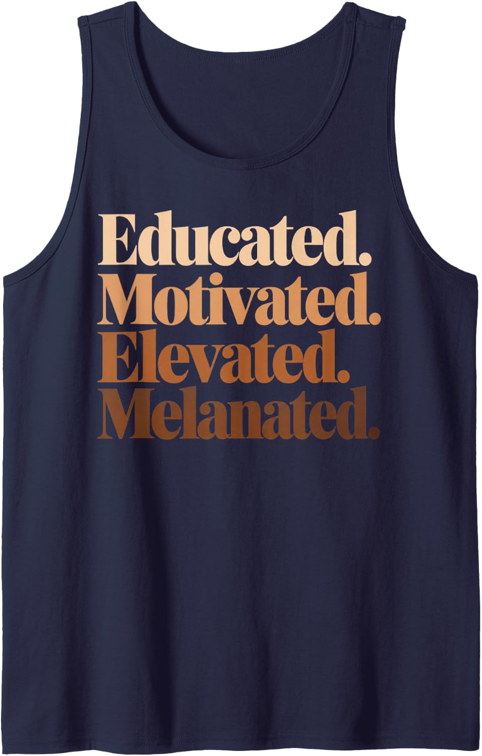 Educated Motivated Elevated Melanated African American Women Sleeveless Tank Top - Navy Blue