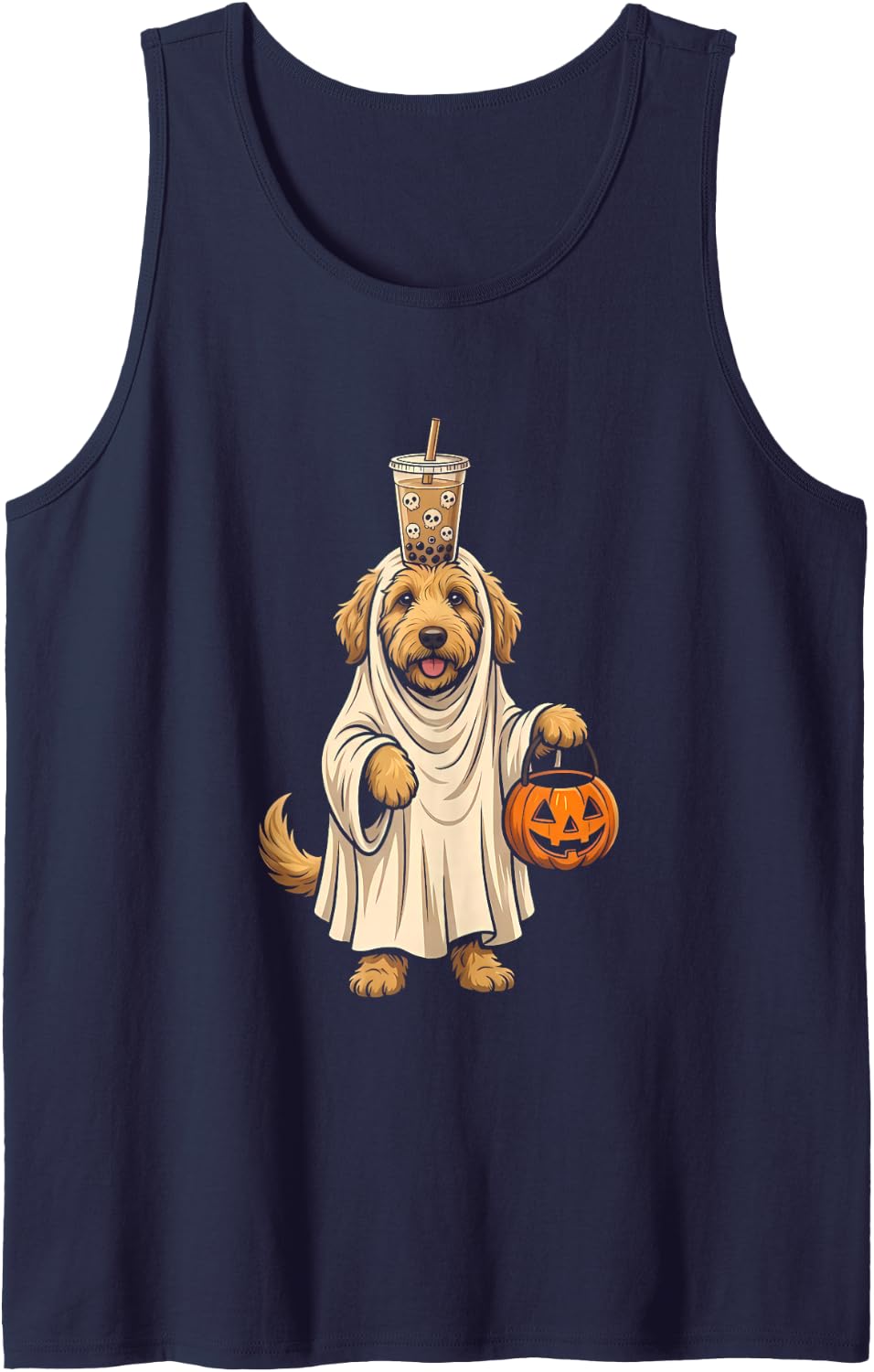 Pumpkin for Men Women Sleeveless Tank Top - Navy Blue