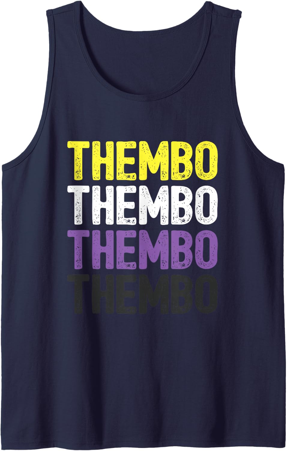 Thembo - Non-Binary Flag Colors LGBTQA+ Tank Top - Navy Blue