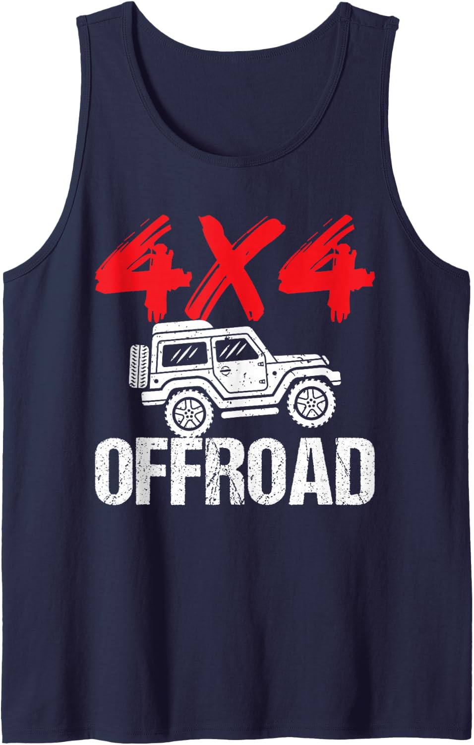 4x4 Offroad Mud Trail Off Road Truck 4WD Adventure Sleeveless Tank Top - Navy Blue