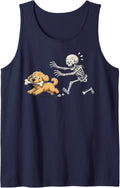 Goldendoodle Dog with Skeleton Bone Dog Lover Halloween Tank Top - Navy Blue