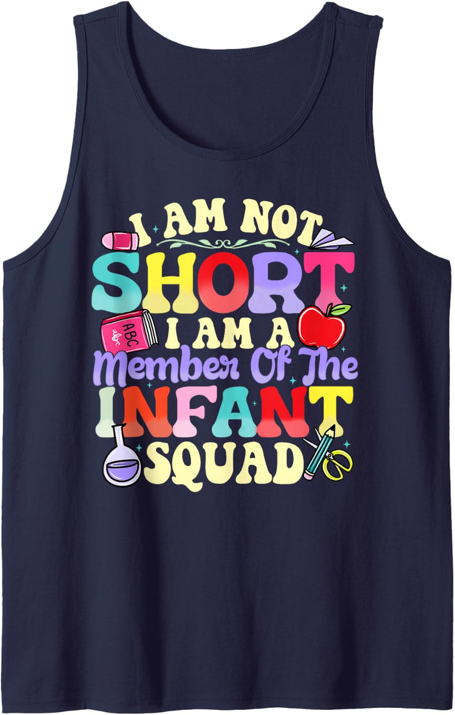 Childcare Provider Daycare Teacher Squad Infant Teacher Sleeveless Tank Top - Navy Blue