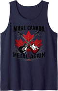Make Canada Metal Again Rock Music Tank Top - Navy Blue