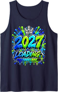 2027 Loading Colorful Graffiti New Year Design Tank Top - Navy Blue