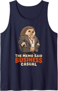 The Memo Said Business Casual Office Humor Graphic Sleeveless Tank Top - Navy Blue